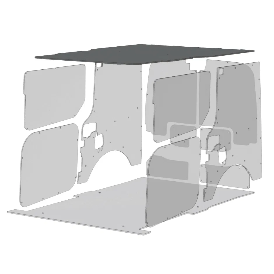 715-114-2613X – LEGEND FLEET Van Ceiling Liner, Textured Gray Polypropylene Outer Layer With A Plastic Core Backed Wi...